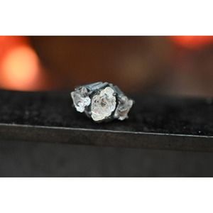 Triple Diamond Engagement Ring Raw Stone Unique Wedding Rough Art Deco R…